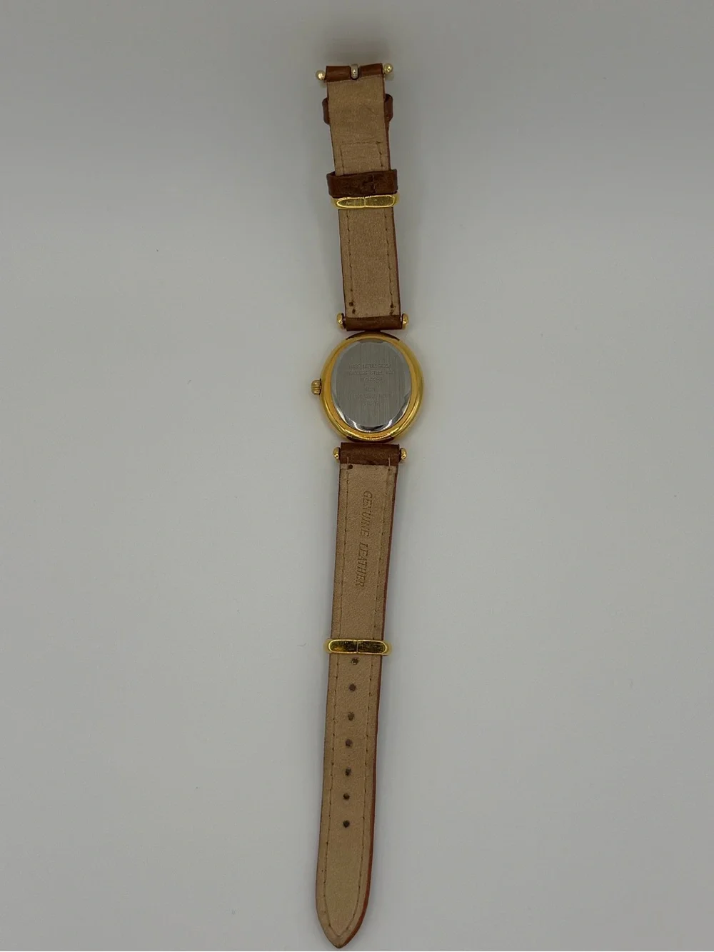 Anne Klein Gold Tone Case Brown Leather Strap Women's Watch